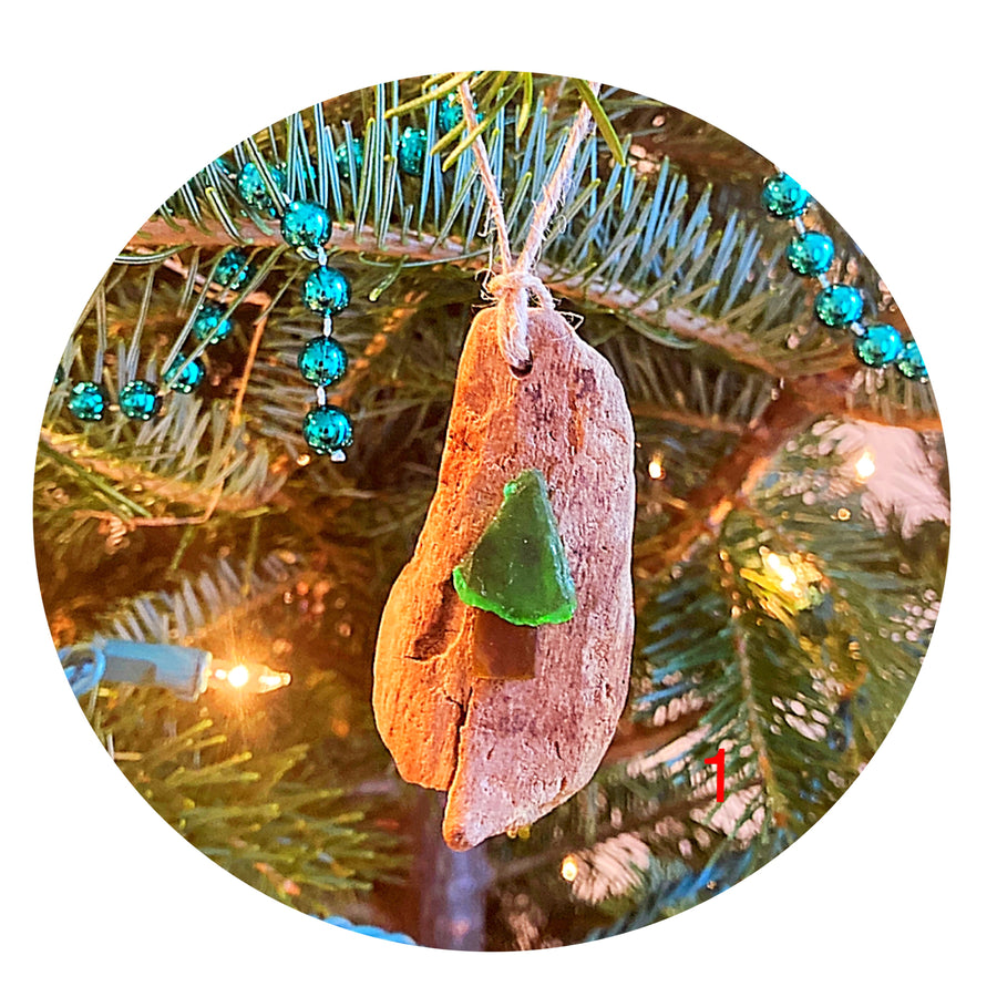 Driftwood Seaglass Ornament