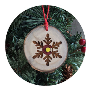 Colorado Snowflake Wood Slice Ornament