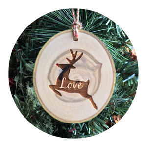 Rudolph Love Wood Slice Ornament