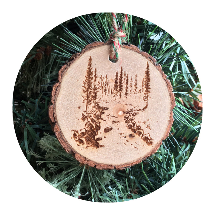 River Wood Slice Ornament