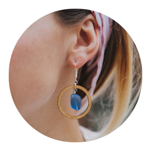 Hoop Sea Glass Earrings