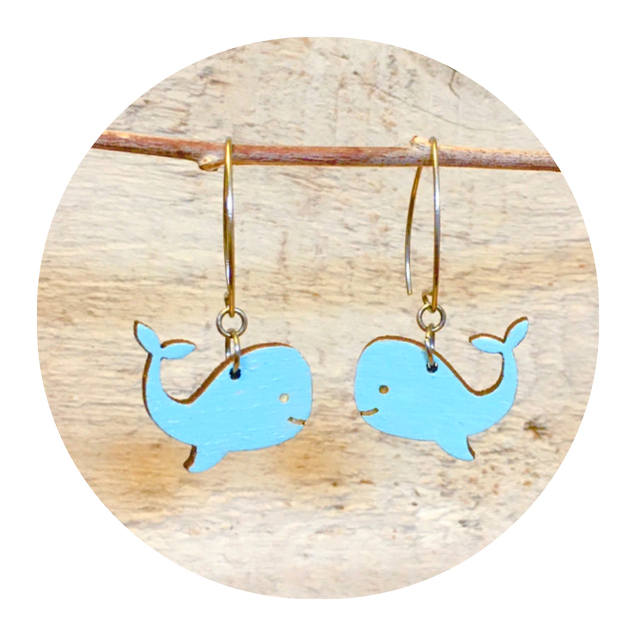 Whale Dangle Earrings