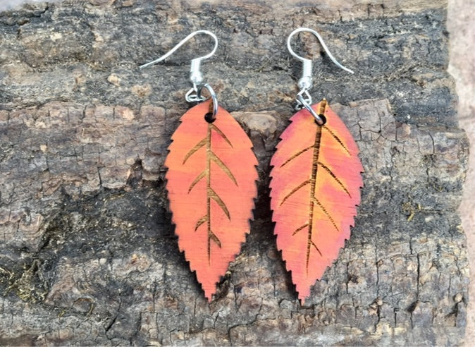 Beech Leaf Dangle Earrings